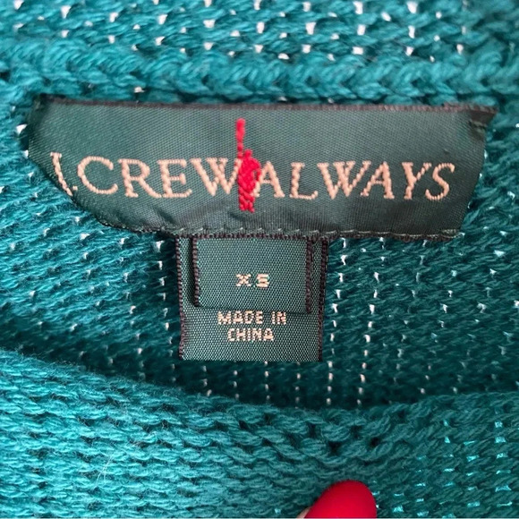 J. Crew Always Roll Neck 1988 Knit Cotton Pullover Sweater Spicy Jade Green XS - Picture 9 of 9